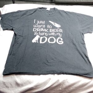 Drink Beer with dog men's 2X t shirt